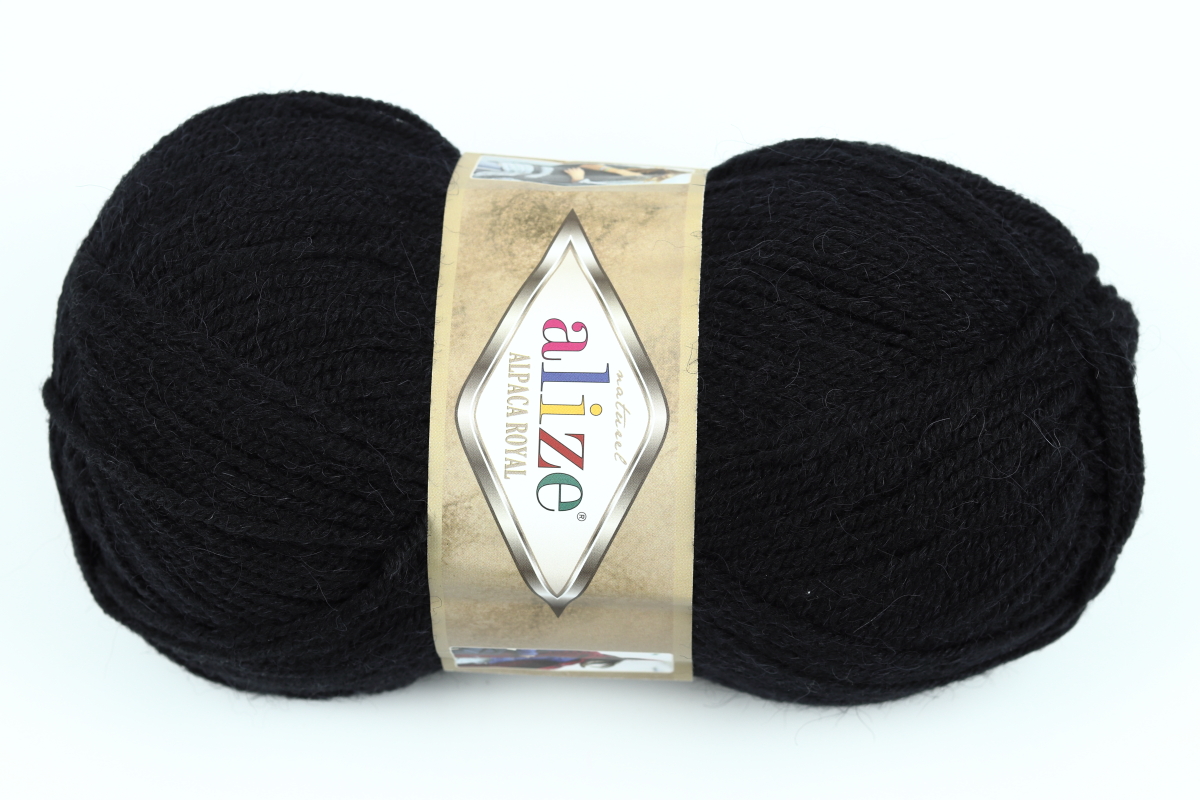 Пряжа Alize Alpaca Royal (Альпака Роял), #60, чорна