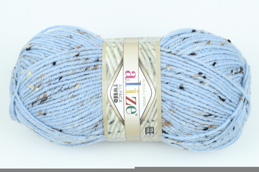 Пряжа Alize Alpaca Tweed (Альпака Твид), #356, голубая