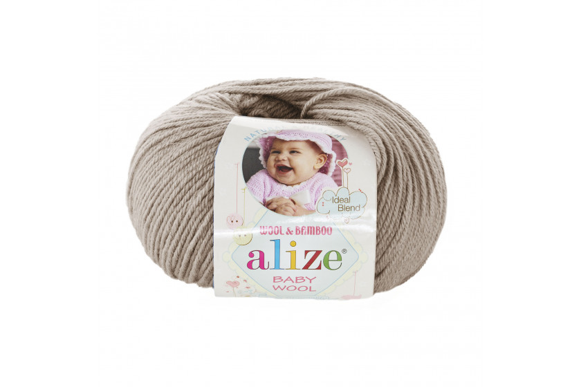 Пряжа Alize Baby Wool (Бебі Вул), #167, кава з молоком