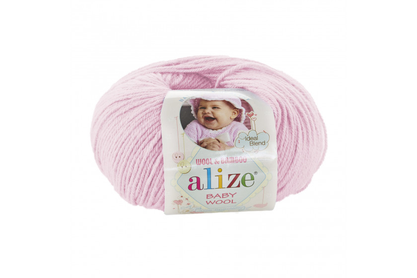 Пряжа Alize Baby Wool (Бебі Вул), #185, рожева