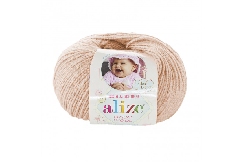 Пряжа Alize Baby Wool (Бебі Вул), #382, персикова