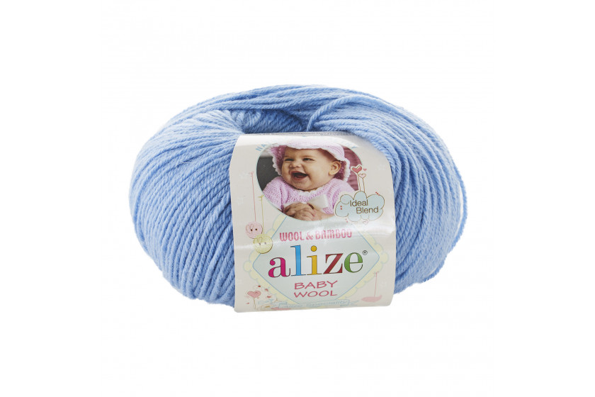 Пряжа Alize Baby Wool (Бебі Вул), #40, темно-блакитна