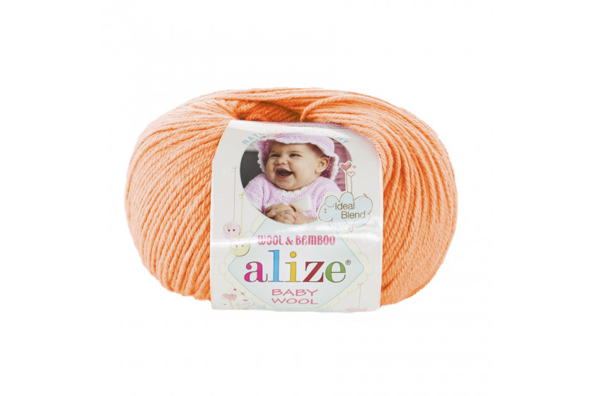 Пряжа Alize Baby Wool (Бебі Вул), #81, темно-персикова