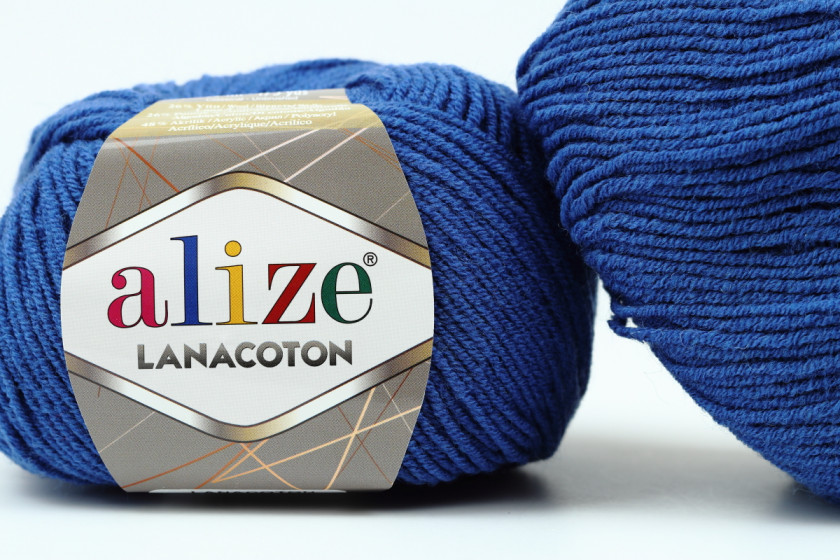 Пряжа Alize LanaCoton (ЛанаКотон), #279, синяя
