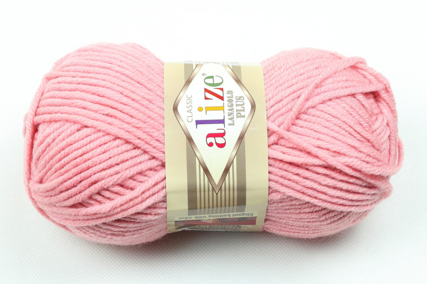 Пряжа Alize LanaGold Plus (Лана Голд Плюс), #161, пастельно-розовая