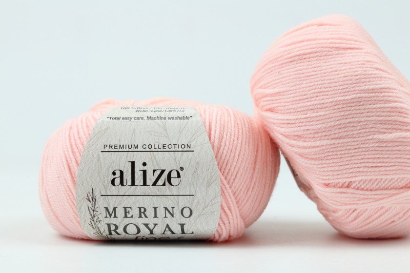 Пряжа Alize Merino Royal Fine (Мерино Роял Файн), #31, нежно-розовая