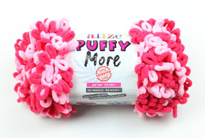Пряжа Alize Puffy More, #6274, розовый с малиновым
