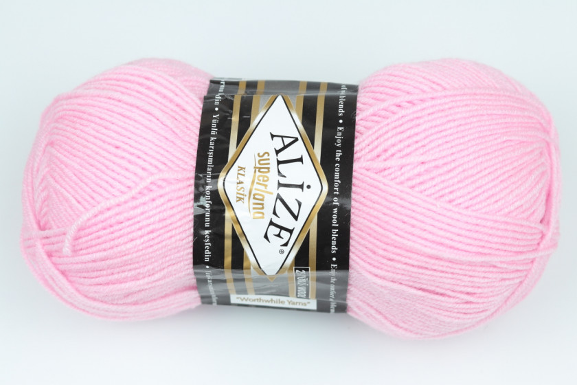 Пряжа Alize SuperLana Klasik (СуперЛана Класик), #518, розовая