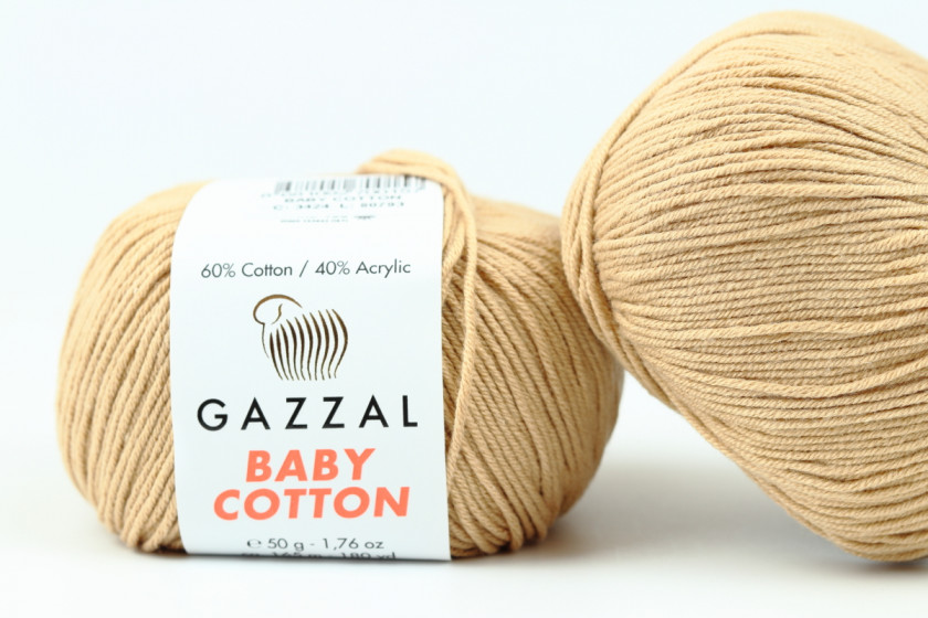 Пряжа Gazzal Baby Cotton (Бебі Коттон), #3424, кава з молоком