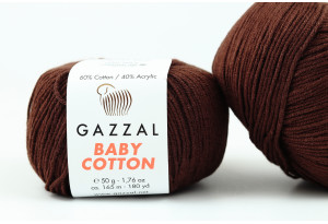 Пряжа Gazzal Baby Cotton, #3436, шоколадная
