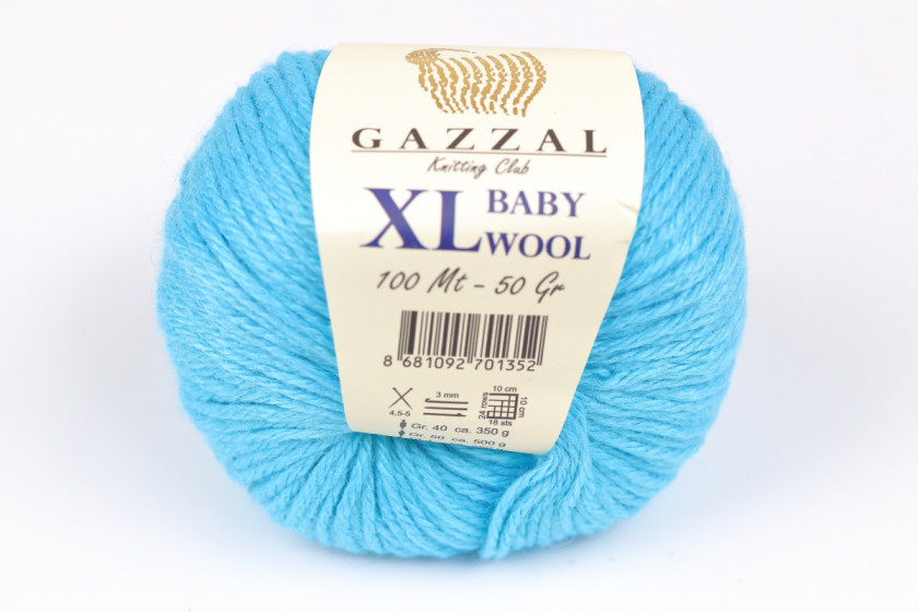 Пряжа Gazzal Baby Wool XL (Беби Вул XL), #820, темно-голубая
