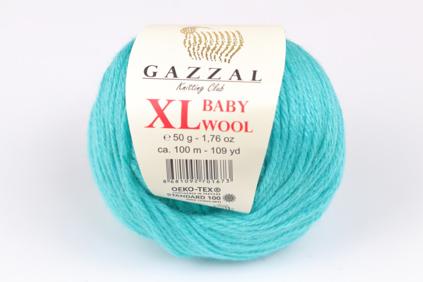 Пряжа Gazzal Baby Wool XL (Беби Вул XL), #832, морская волна