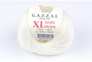 Пряжа Gazzal Baby Wool XL, #801, айвори