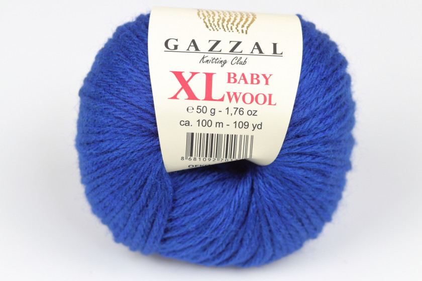 Пряжа Gazzal Baby Wool XL (Беби Вул XL), #802, темно-синяя