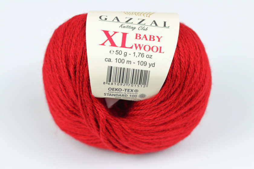Пряжа Gazzal Baby Wool XL (Беби Вул XL), #816, бургунди