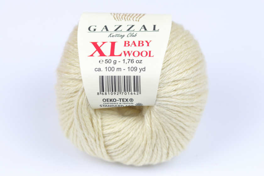 Пряжа Gazzal Baby Wool XL (Беби Вул XL), #829, молочно-бежевый