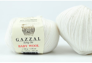 Пряжа Gazzal Baby Wool, #801, белая