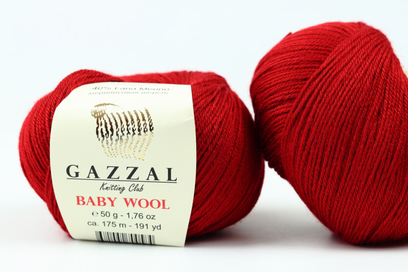 Пряжа Gazzal Baby Wool (Беби Вул), #816, бургунди