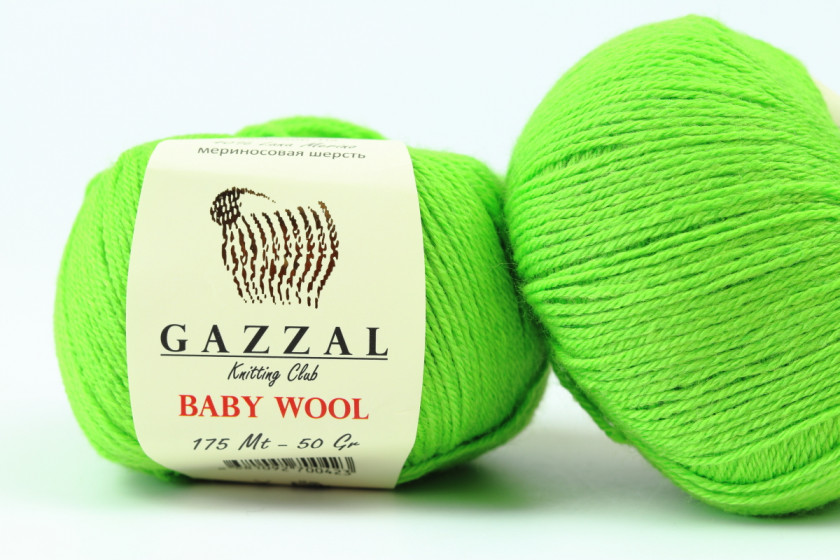 Пряжа Gazzal Baby Wool (Беби Вул), #821, травяная