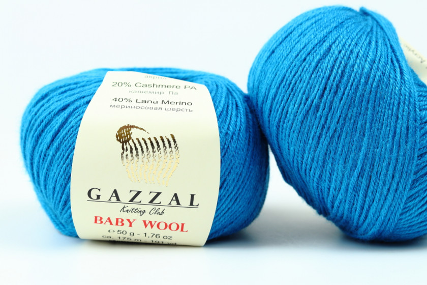 Пряжа Gazzal Baby Wool (Беби Вул), #822, темно-бирюзовая