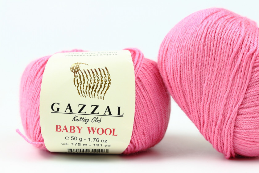 Пряжа Gazzal Baby Wool (Беби Вул), #831, розово-лиловая