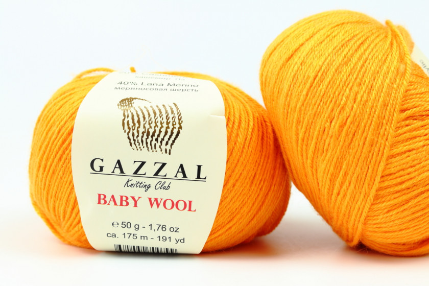 Пряжа Gazzal Baby Wool (Беби Вул), #837, золотая