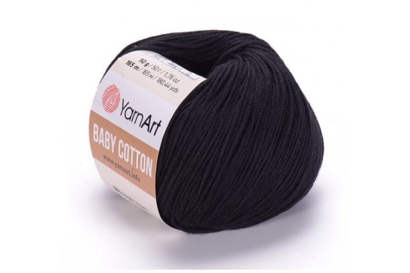 Пряжа YarnArt Baby Cotton (Бебі Коттон), #460, чорна
