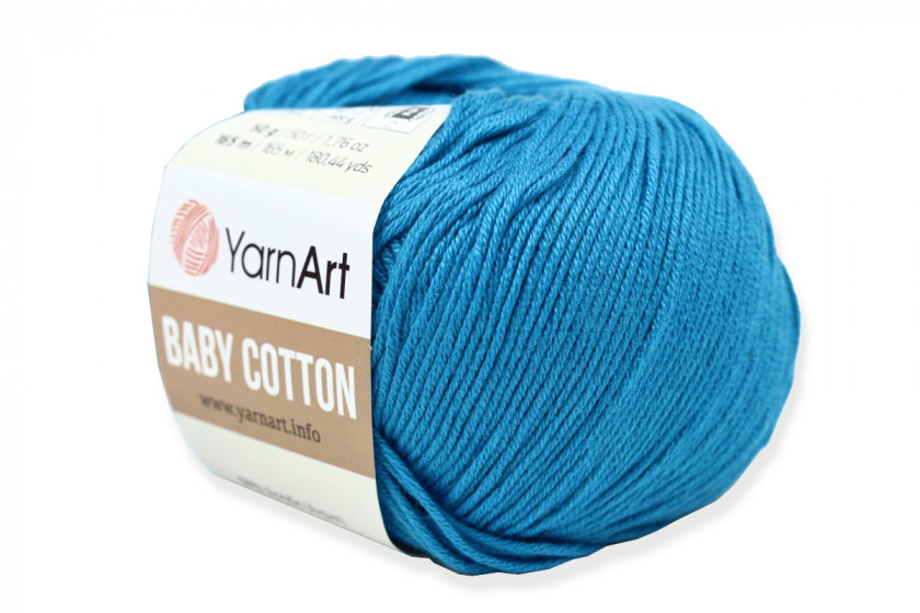 Пряжа YarnArt Baby Cotton (Бебі Коттон), #458, темно-бірюзова