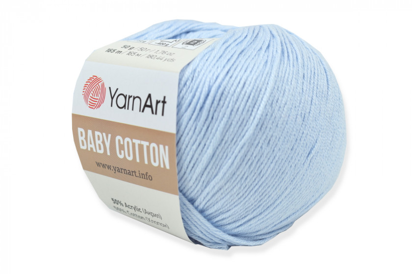 Пряжа YarnArt Baby Cotton (Бебі Коттон), #450, світло-блакитна