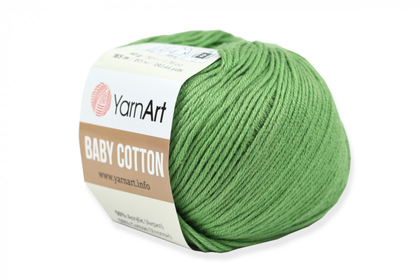 Пряжа YarnArt Baby Cotton (Бебі Коттон), #440, світло-оливкова