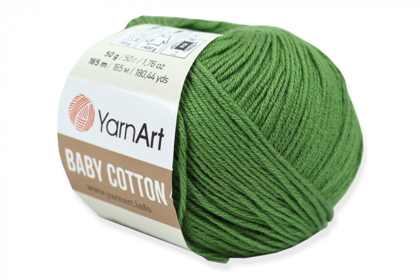 Пряжа YarnArt Baby Cotton (Бебі Коттон), #441, оливкова