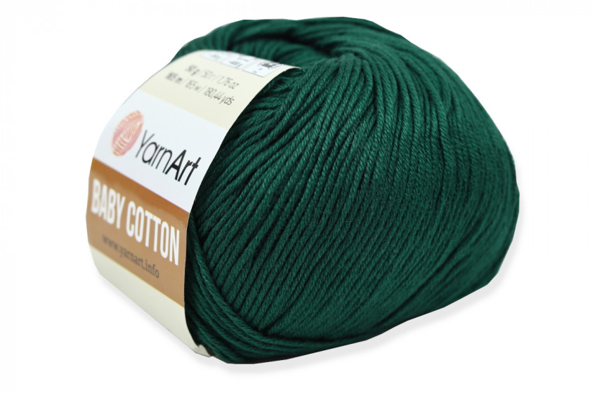 Пряжа YarnArt Baby Cotton (Бебі Коттон), #444, смарагдова