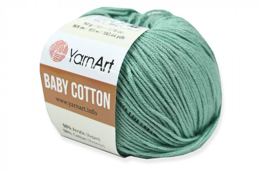 Пряжа YarnArt Baby Cotton (Бебі Коттон), #439, темний тіфані