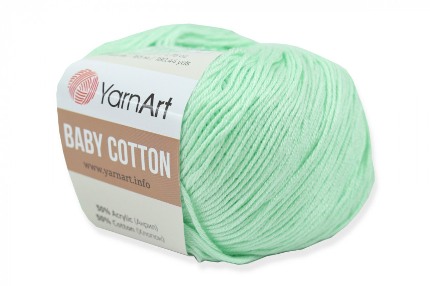 Пряжа YarnArt Baby Cotton (Бебі Коттон), #435, м'ятна