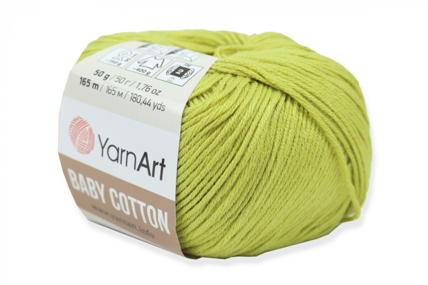 Пряжа YarnArt Baby Cotton (Бебі Коттон), #436, золотисто-оливкова