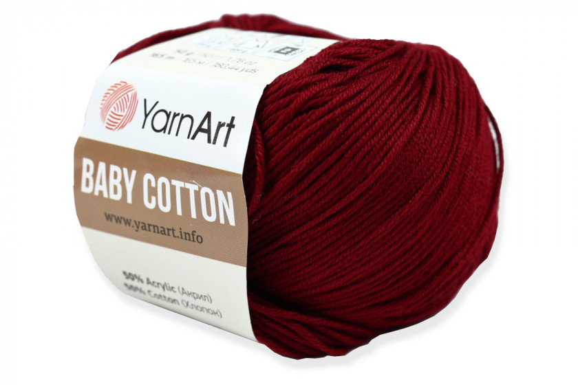 Пряжа YarnArt Baby Cotton (Бебі Коттон), #428, вишнева