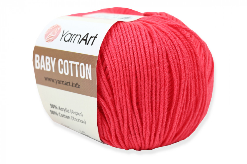 Пряжа YarnArt Baby Cotton (Беби Коттон), #423, коралловая