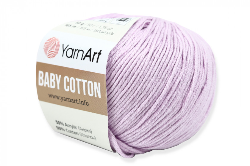 Пряжа YarnArt Baby Cotton (Беби Коттон), #416, светло-лиловая