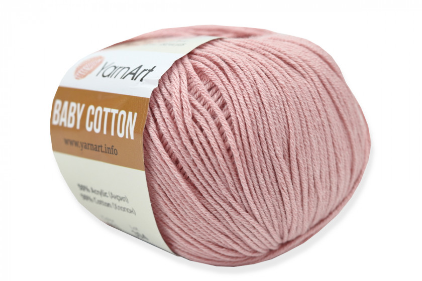 Пряжа YarnArt Baby Cotton (Беби Коттон), #413, пастельно-розовая