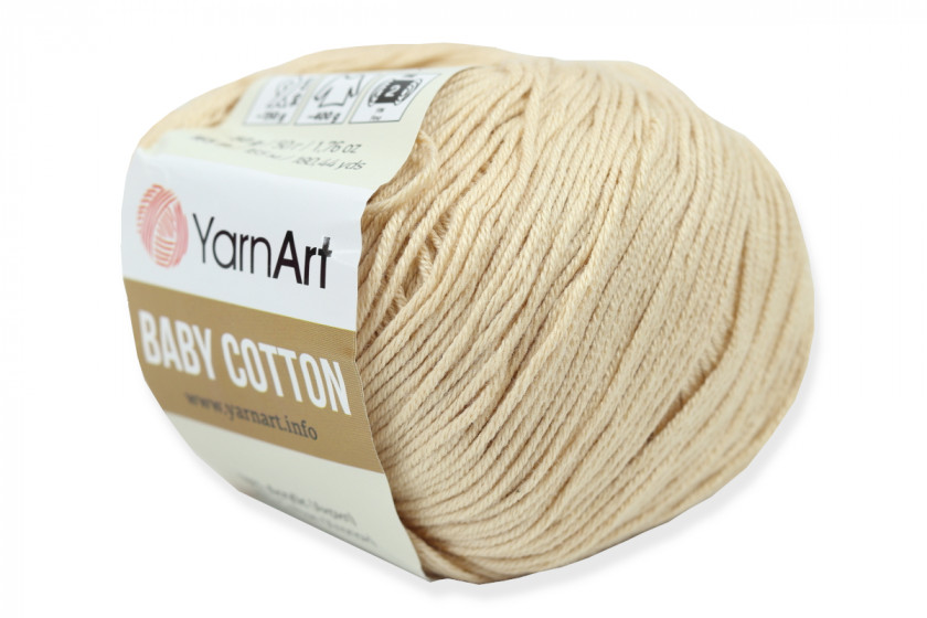 Пряжа YarnArt Baby Cotton (Беби Коттон), #404, кремово-бежевая
