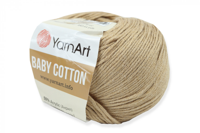 Пряжа YarnArt Baby Cotton (Беби Коттон), #405, кофе с молоком