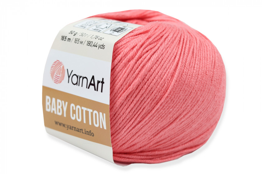 Пряжа YarnArt Baby Cotton (Беби Коттон), #420, пастельно-коралловая