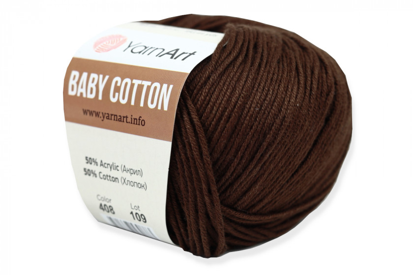 Пряжа YarnArt Baby Cotton (Беби Коттон), #408, шоколадная