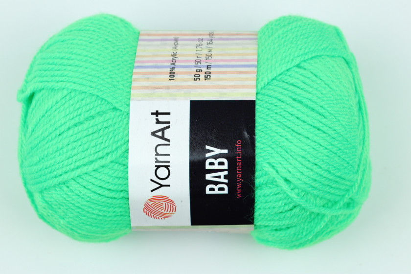 Пряжа YarnArt Baby (Бебі), #8233, ярко-зелена