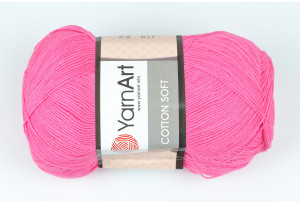 Пряжа YarnArt Cotton Soft, #42, ярко-розовая