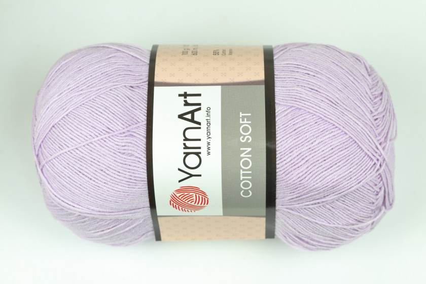 Пряжа YarnArt Cotton Soft (Коттон Софт), #19, светло-лиловая
