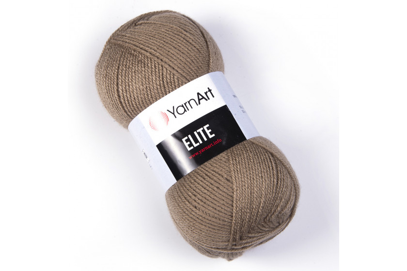 Пряжа YarnArt Elite, #218, коричневая