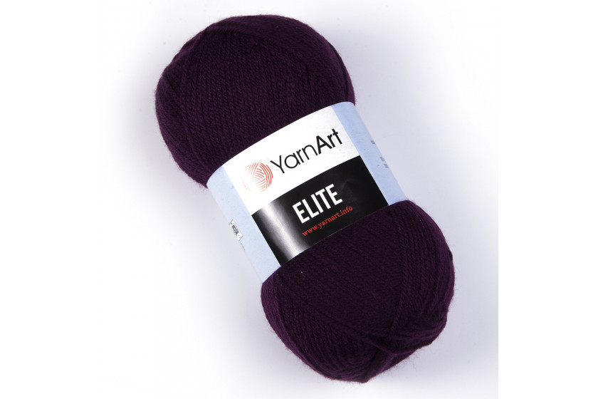 Пряжа YarnArt Elite, #49, фиолетово-баклажанная