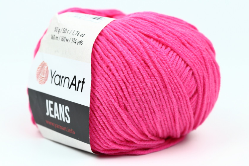 Пряжа YarnArt Jeans, #59, малиновая