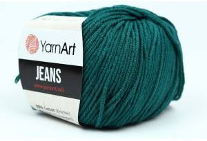 Пряжа YarnArt Jeans, #63, изумрудная